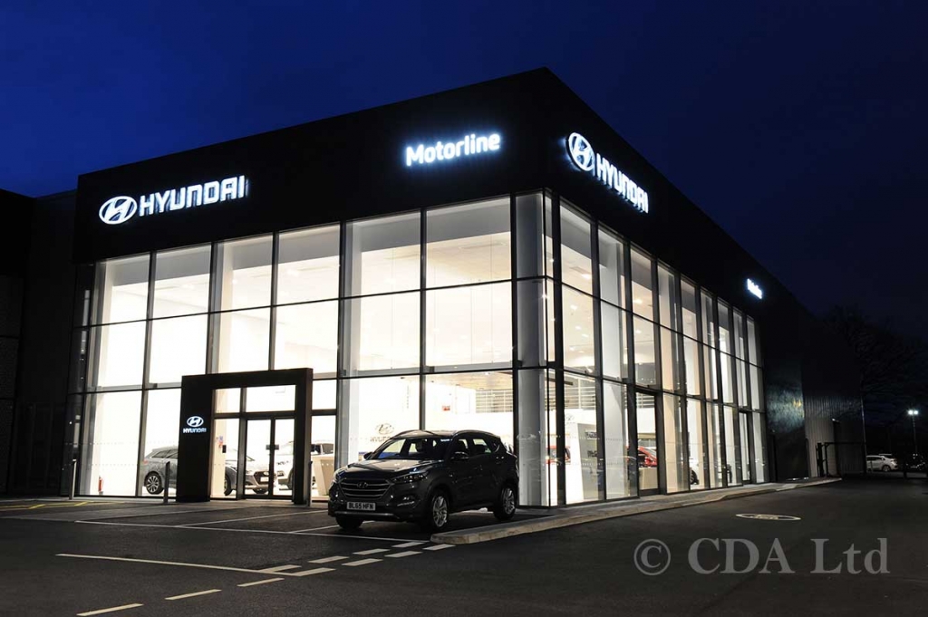 Hyundai Car Showroom Curtain Walling, Crawley